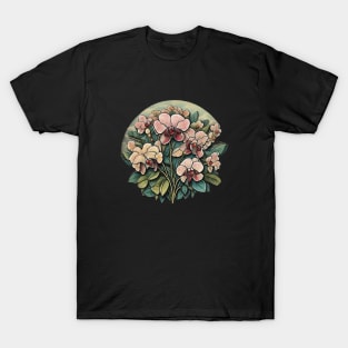 Orchid Vintage Retro Wildflower Flora Bloom Blossom T-Shirt